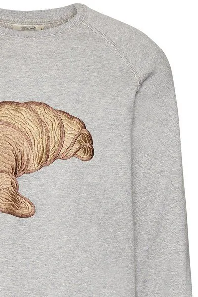 Wunderwerk Wunderwerk Herren Pullover aus Bio-Baumwolle "croissant embroidery", Grau (silver grey melange 340), – Produktbild 4 von 4