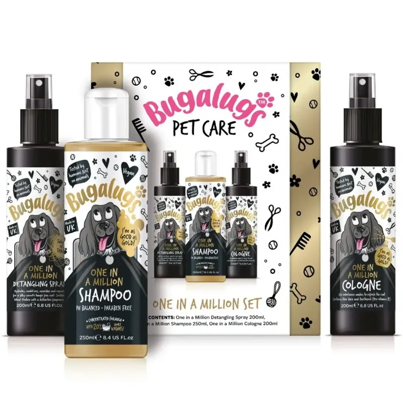 Bugalugs Bugalugs Pflegeset One in a Million 3 Produkte (Shampoo 250ml, Entwirrer 200ml , Parfüm 200ml) 650 ml – Produktbild 1 von 2