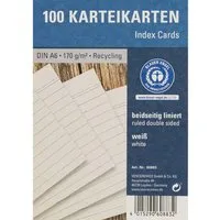 100 Karteikarten aus Recyclingkarton 170 g/m² DIN A6, weiß – Produktbild 1 von 1