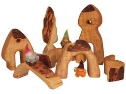bikeho bikeho Holzbausteine Zwergendorf, Erlenholz 7-teilig – Produktbild 1 von 1