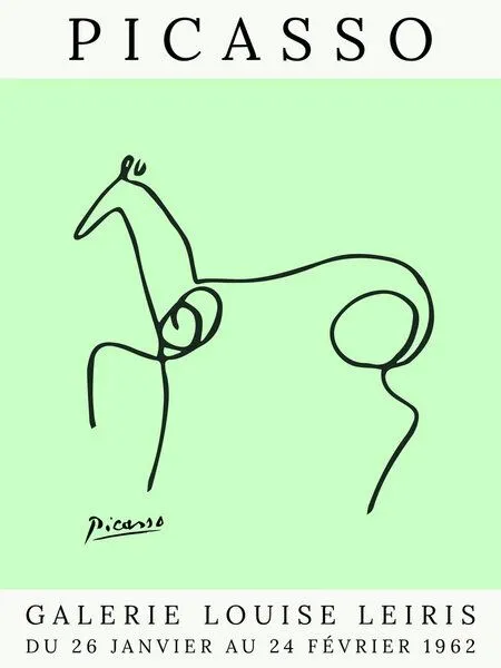Photocircle Photocircle Poster / Leinwandbild - Picasso Pferd – grün – Produktbild 1 von 4