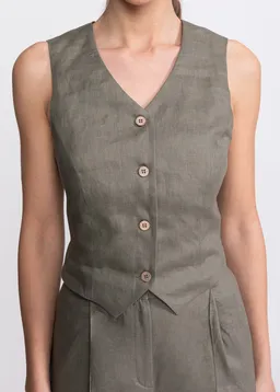De IONESCU De IONESCU Damen vegan Weste Figa Leinen – Produktbild 1 von 1