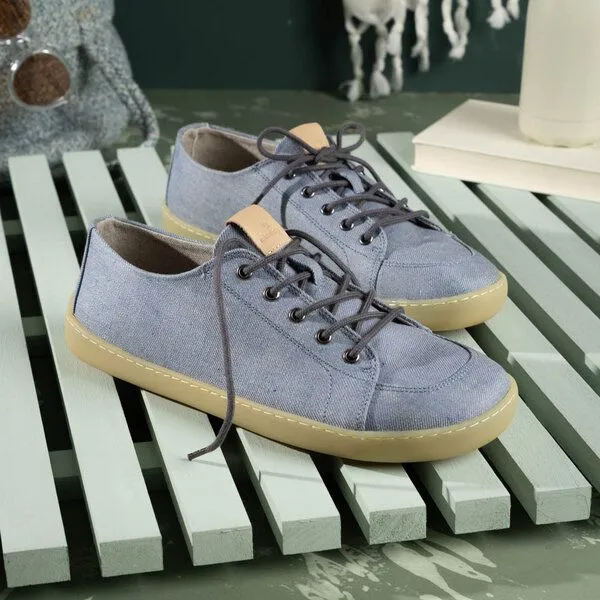 nahtur-design nahtur-design Barfuß-Sneaker Sommer aus Bioleinen | Barfußschuh, Hellblau, – Produktbild 3 von 4