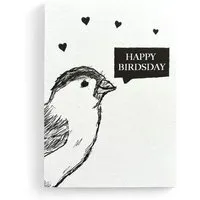 ilovemixtapes ilovemixtapes „Happy Bird­sday“ – Witzige Postkarte Vogelkarte zum Geburtstag, handgezeichnet & nachhaltig – Produktbild 1 von 1