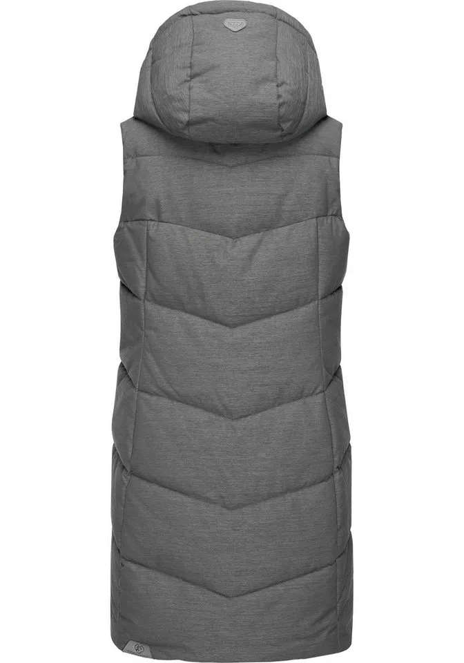 ragwear ragwear Steppweste Pavla Vest stylische Winterweste mit Teddyfutter und Kapuze, Grau, – Produktbild 2 von 3
