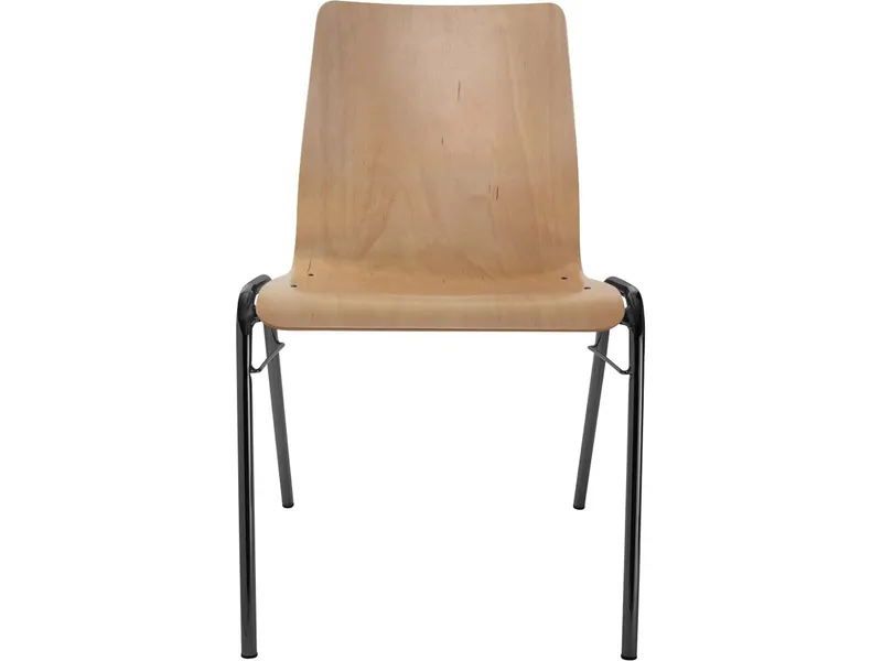 Besucherstuhl "A1" Buche, Gestell schwarz, Steg – Produktbild 1 von 1