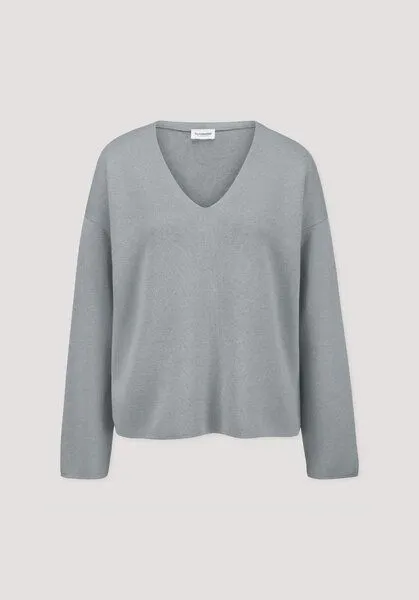 hessnatur hessnatur Pullover Oversize aus Bio-Baumwolle mit Schurwolle, Nebelblau, – Produktbild 4 von 4