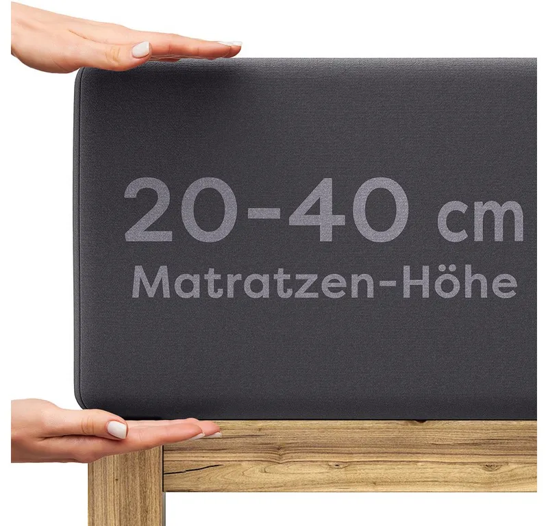 Wolkenfeld Spannbettlaken Boxspringbett Bettlaken - Spannbetttuch für Matratzen bis 40cm, Jersey, Gummizug: rundum, (1 Stück), Elastisch & Rutschfest: 90x200, 140x200, 160x200, 180x200 & Übergrößen, Grau, – Produktbild 2 von 7