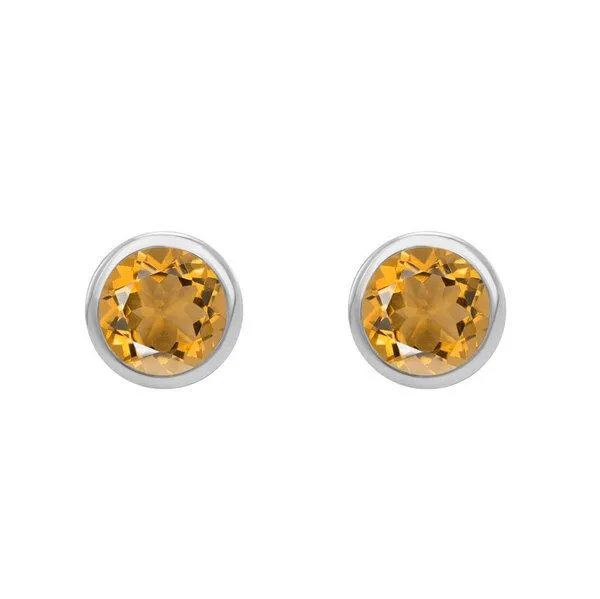 Eppi Eppi Silberne Ohrstecker mit Citrinen in Bezelfassung Wetty, Silber, – Produktbild 2 von 4