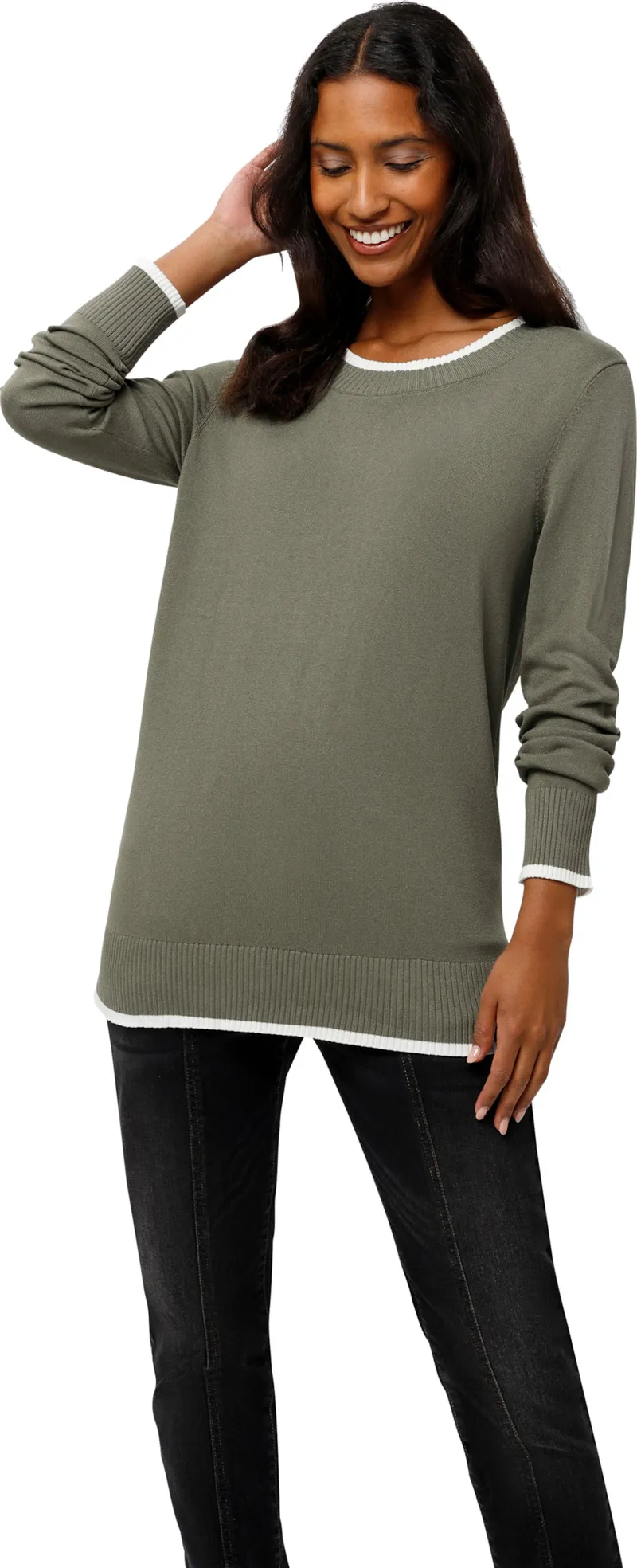 heine Feinstrickpullover khaki, Khaki, – Produktbild 2 von 2
