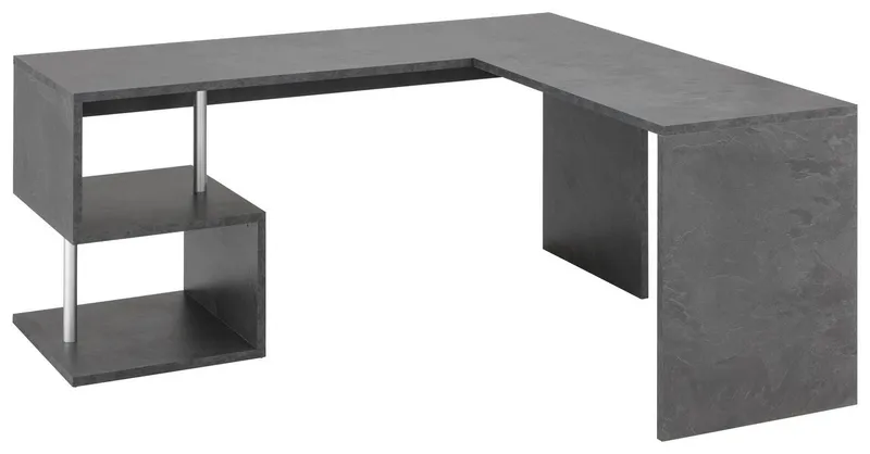 Home affaire Eckschreibtisch Esse, Schreibtisch im modernen Design, mit oder ohne Monitoraufsatz Breite 180/160 cm, "Made in Italy", Grau, – Produktbild 2 von 4