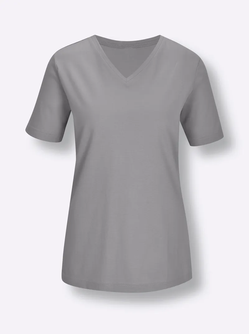wäschepur Schlafanzug-Shirt steingrau, Steingrau, – Produktbild 1 von 2