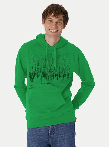 Peaces.bio - handbedruckte Biomode Peaces.bio - handbedruckte Biomode Hoodie Woodland Herren, Grün, – Produktbild 2 von 2
