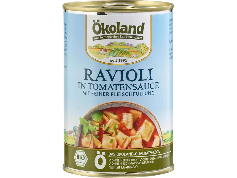 Ökoland Ökoland Bio-Ravioli mit Fleisch in Tomatensauce, 400 g – Produktbild 1 von 1