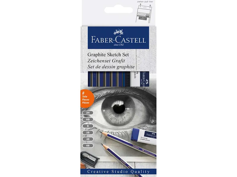 Faber-Castell Faber-Castell Zeichenset "Goldfaber" Bleistift 6 Stk. inkl. Spitzer & Radierer – Produktbild 2 von 2