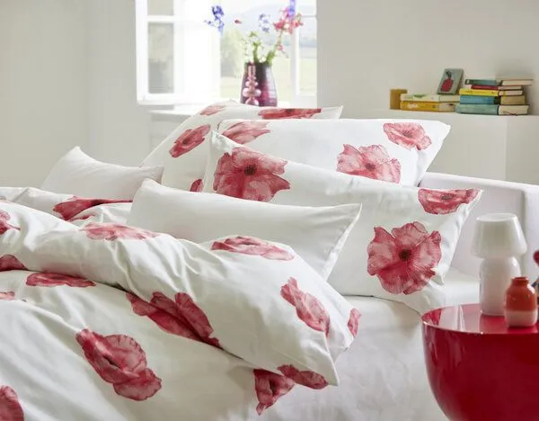 Cotonea Cotonea Bio Satin-Bettwäsche Mohnblume, Design: mohnblume (rot), – Produktbild 1 von 4