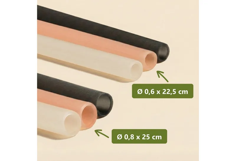 wisefood Trinkhalme 100-tlg., Essbare Reisstrohhalme, schwarz, Ø 0,6 x 22,5 cm – Produktbild 4 von 5
