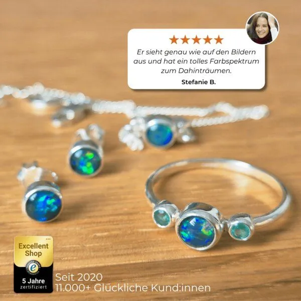 Spirit of Island Spirit of Island Silber Ring "Opal Universe" | Opal & Smaragd – Produktbild 7 von 7