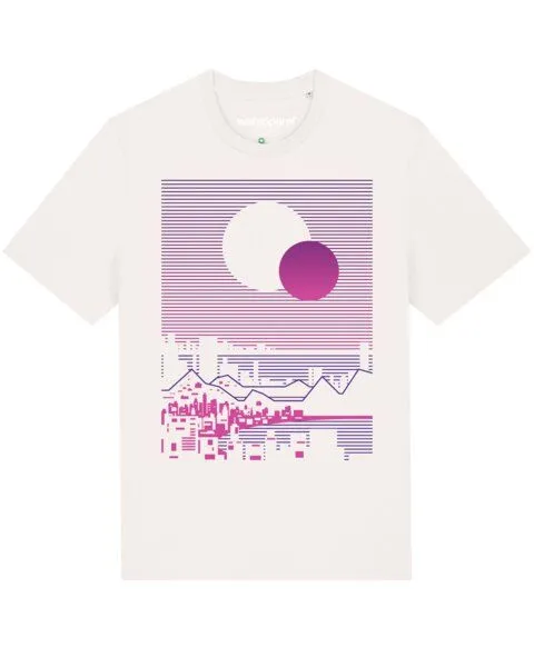watapparel watapparel T-Shirt Unisex Sun and Moon Skyline, Off white, – Produktbild 1 von 4