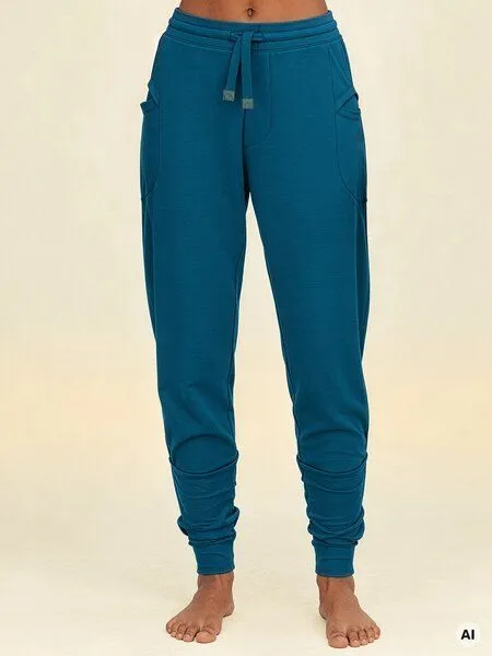 nice to meet me nice to meet me Baggy Pant Unisex mit TENCEL Lyocell und Bio-Baumwolle, Aguamarine, – Produktbild 5 von 6