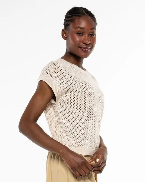 Alma & Lovis Alma & Lovis Pullunder im lockeren Strick aus Organic Cotton | Lace Knit Shirt, Cream (natur), – Produktbild 2 von 4