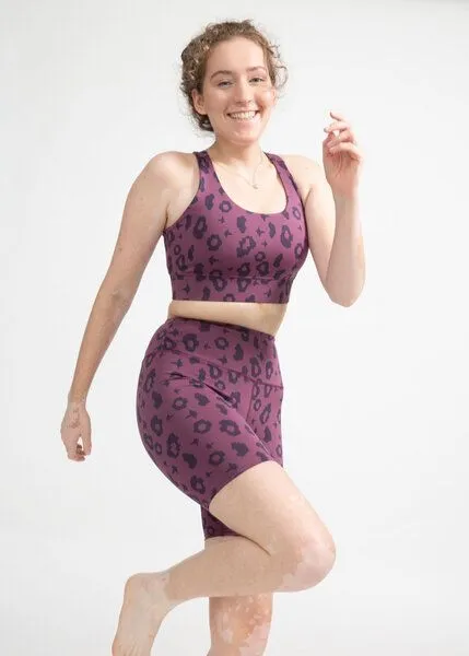 boochen boochen Sport BH Ubud mit Leopard Print, Lila leopard, – Produktbild 2 von 4