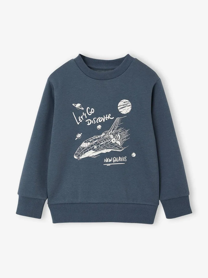 Vertbaudet Sweatshirt mit Frontprint Jungen BASIC, Nachtblau, – Produktbild 3 von 4