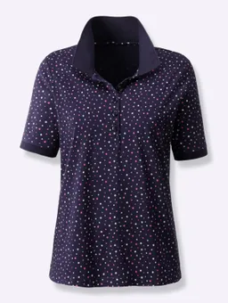 Witt Poloshirt marine-fuchsia-getupft – Produktbild 1 von 1