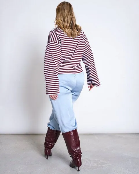 JAN N JUNE JAN N JUNE Weite Satinhose NALI, Midblue, – Produktbild 3 von 4
