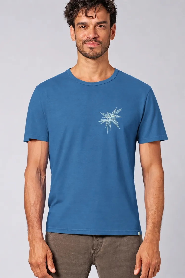 HempAge Hempage Herren vegan T-Shirt Timeless Mit Aufdruck Ozeanblau, Blau, – Produktbild 2 von 2