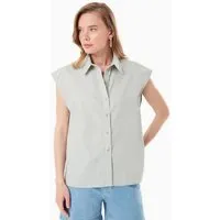 ORGANICATION ORGANICATION Bluse aus Bio-Baumwolle und Leinen, Green moss, – Produktbild 1 von 1