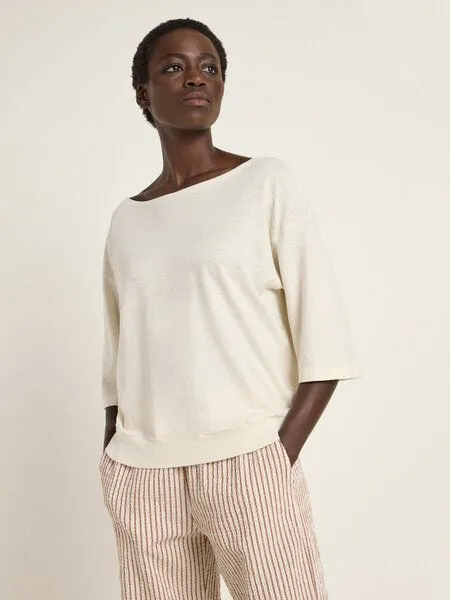 LANIUS LANIUS U-Boot-Shirt mit 3/4-Arm, Natural undyed, – Produktbild 2 von 4