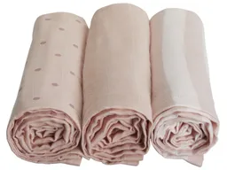HANS NATUR Spucktücher Bio-Baumwolle 3er-Set "Strich und Punkt" Maße 75 x 75 cm – Produktbild 1 von 1