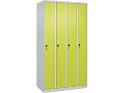 C+P C+P Spind Classic PLUS, 4 Abteile, 1850x1000x500mm, Lichtgrau/Clowngrün – Produktbild 1 von 1