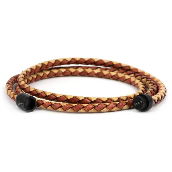 Simaru Simaru Echtleder- /Wickelarmband für Damen & Herren mit Magnetverschluss, Hellbraun mix, – Produktbild 4 von 4