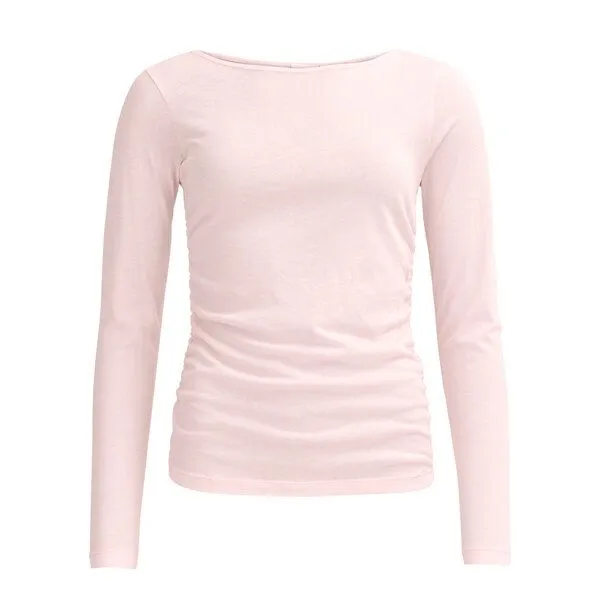 People Wear Organic People Wear Organic Langarmshirt, gerafft, Bio-Baumwolle, Rosa, – Produktbild 1 von 4