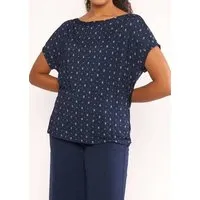 blutsgeschwister Blutsgeschwister "Flowgirl" Gemustertes T-Shirt aus EcoVero-Jersey, Night meadow (blau), – Produktbild 1 von 1