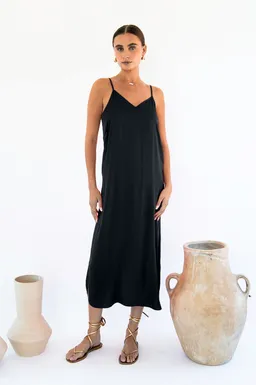 Neu Nomads Neu Nomads Damen vegan Kleid Slip Gitta Schwarz – Produktbild 1 von 1