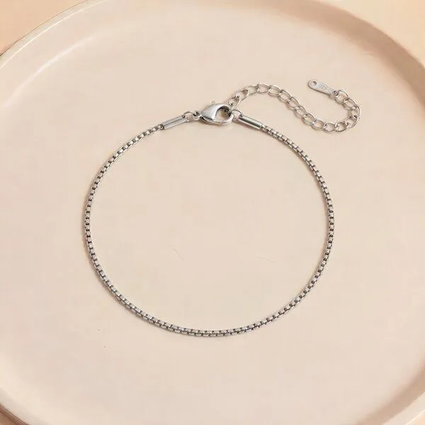 ELEKTROPULLI ELEKTROPULLI Venezia Armband mit würfelförmige Gliedern, 1 mm schmal, Silber, – Produktbild 1 von 1