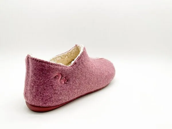 thies Veganer Hausschuh "thies ® Organic Slipper Boot ", aus Bio-Baumwolle, fair produziert, Bordeaux, – Produktbild 4 von 4