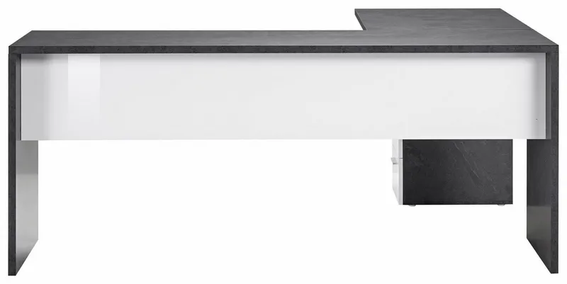 Home affaire Eckschreibtisch New Selina, Schreibtisch, Schubkästen, mit oder ohne Monitoraufsatz, B 180/160 cm, Grau, – Produktbild 4 von 4