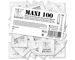 Kondomotheke XXL-Kondome MAXI (große Kondome ohne Extras, für mehr Platz) Beutel mit, 100 St., breite Kondome -, die preiswerten Kondome zum Super-Sparpreis – Produktbild 1 von 1