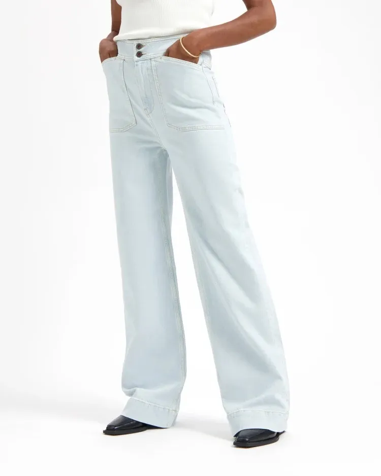 Kuyichi Kuyichi Damen vegan Jeans Farrah Worker Super Light, Extra hellblau, – Produktbild 1 von 2