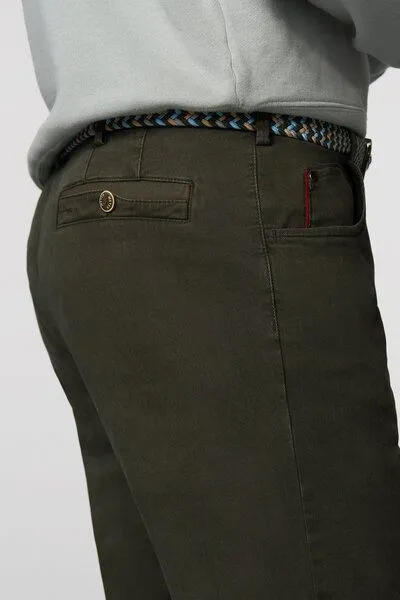 Meyer MEYER BI-COLOUR BAUMWOLLCHINO, Grün (oliv), – Produktbild 3 von 3