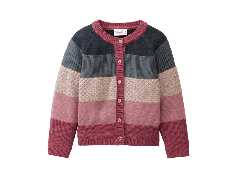 People Wear Organic People Wear Organic Strick-Jacke bunt geringelt 110/116, Mehrfarbig, – Produktbild 1 von 2