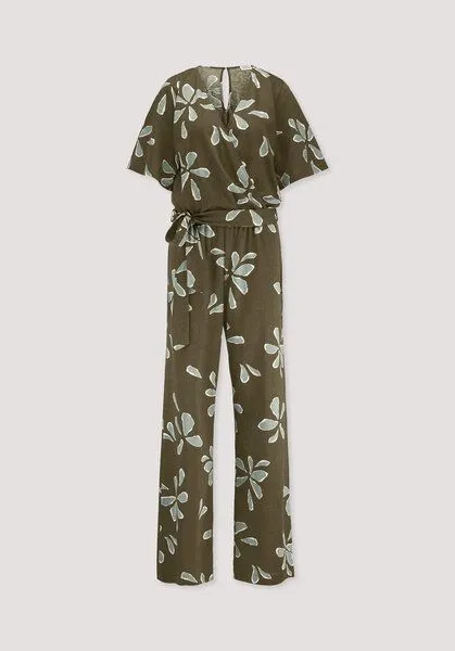 hessnatur hessnatur Print Jersey Overall Regular aus reiner Bio-Baumwolle, Goldoliv, – Produktbild 4 von 4