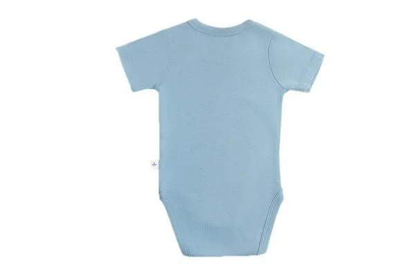 Leela Cotton 1er bis 6er Pack Baby kurzarm Body aus Bio-Baumwolle Rippjersey Leela Cotton, Taubenblau, – Produktbild 2 von 3