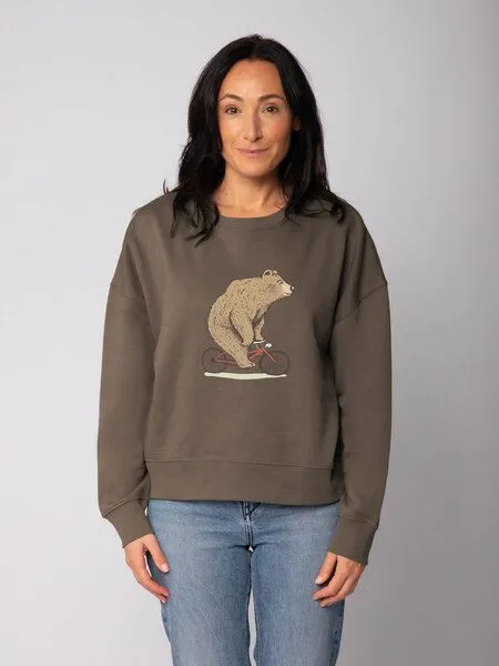 watapparel watapparel Sweatshirt Frauen Fahrradbär, Mocha, – Produktbild 2 von 2