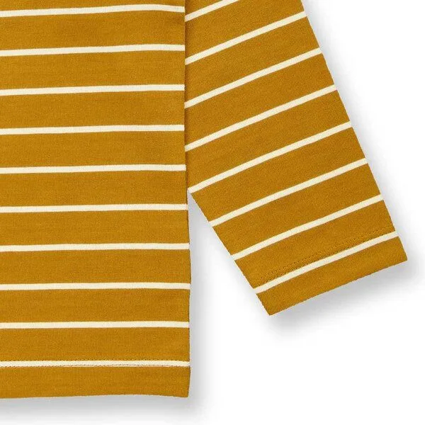 Sense Organics Sense Organics Kinder Langarmshirt, Modell LUKE, Currygelb geringelt mit hirsch, – Produktbild 3 von 3