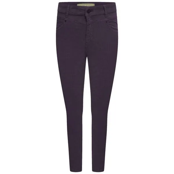Flax and Loom Flax and Loom Cordhose High Waist Skinny aus Bio-Baumwolle Modell: Nina, Aubergine (lila), – Produktbild 1 von 4